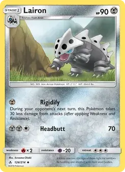 Lairon 124/214 Unbroken Bonds Pokémon card