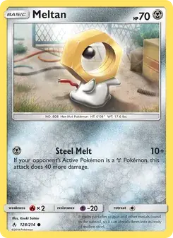 Meltan 128/214 Unbroken Bonds Pokémon card