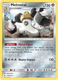 Melmetal 129/214 Unbroken Bonds Pokémon card