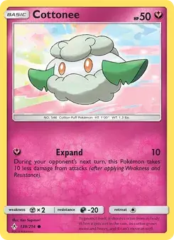 Cottonee 139/214 Unbroken Bonds Pokémon card