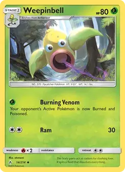 Weepinbell 14/214 Unbroken Bonds Pokémon card