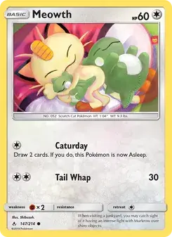 Meowth 147/214 Unbroken Bonds Pokémon card