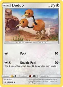 Doduo 150/214 Unbroken Bonds Pokémon card