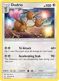 Dodrio 151/214 Unbroken Bonds Pokémon card