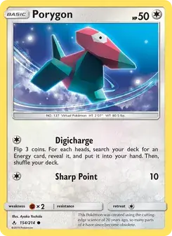 Porygon 154/214 Unbroken Bonds Pokémon card