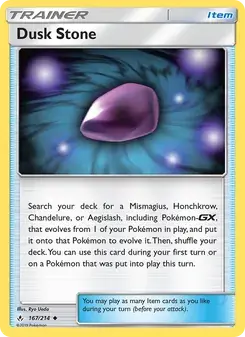 Dusk Stone 167/214 Unbroken Bonds Pokémon card