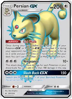 Persian GX 207/214 Unbroken Bonds Pokémon card