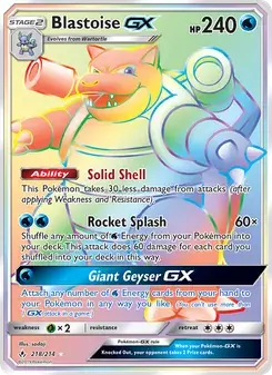 Blastoise GX 218/214 Unbroken Bonds Pokémon card