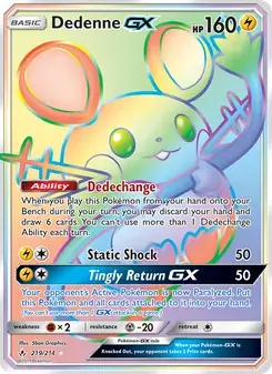 Dedenne GX 219/214 Unbroken Bonds Pokémon card