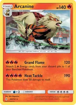 Arcanine 22/214 Unbroken Bonds Pokémon card