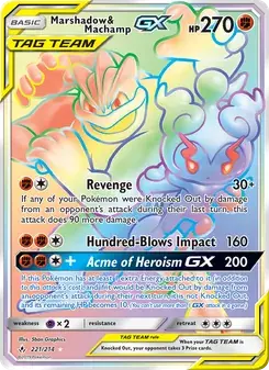Marshadow & Machamp GX 221/214 Unbroken Bonds Pokémon card