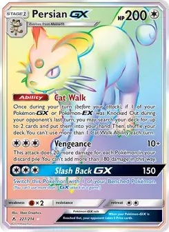 Persian GX 227/214 Unbroken Bonds Pokémon card