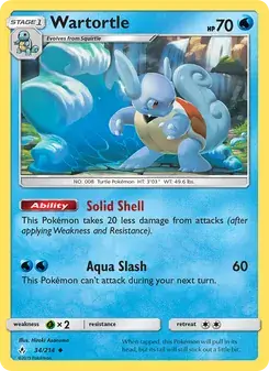 Wartortle 34/214 Unbroken Bonds Pokémon card