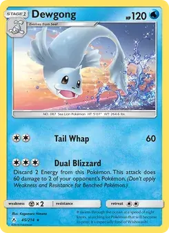 Dewgong 45/214 Unbroken Bonds Pokémon card