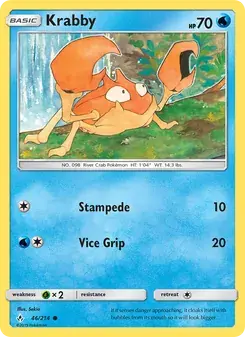 Krabby 46/214 Unbroken Bonds Pokémon card