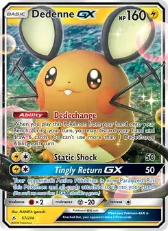 Dedenne GX 57/214 Unbroken Bonds Pokémon card