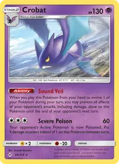 Crobat 66/214 Unbroken Bonds Pokémon card