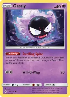 Gastly 67/214 Unbroken Bonds Pokémon card