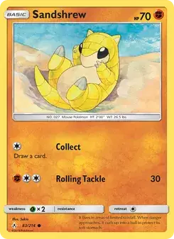 Sandshrew 83/214 Unbroken Bonds Pokémon card