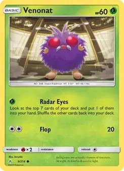 Venonat 9/214 Unbroken Bonds Pokémon card