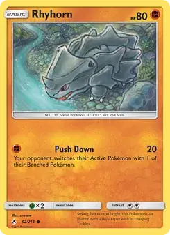 Rhyhorn 92/214 Unbroken Bonds Pokémon card