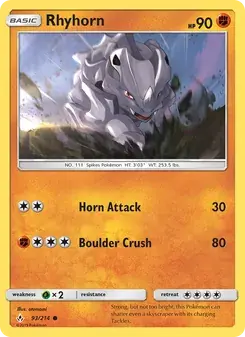 Rhyhorn 93/214 Unbroken Bonds Pokémon card
