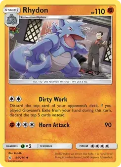 Rhydon 94/214 Unbroken Bonds Pokémon card