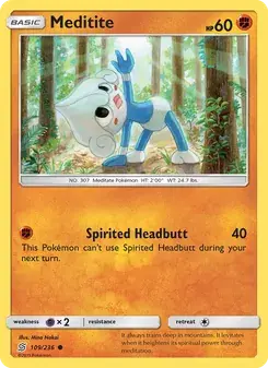 Meditite 109/236 Unified Minds Pokémon card