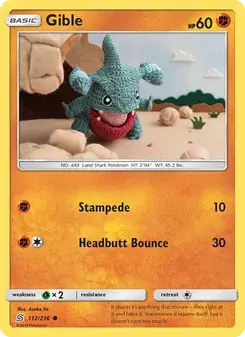 Gible 112/236 Unified Minds Pokémon card