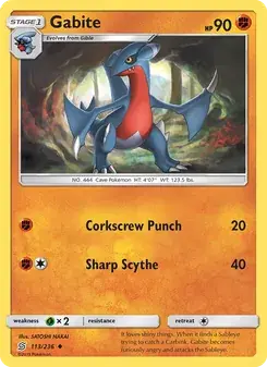 Gabite 113/236 Unified Minds Pokémon card