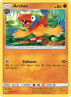 Archen 120/236 Unified Minds Pokémon card