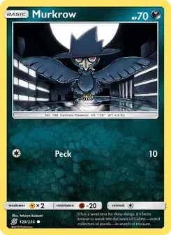 Murkrow 129/236 Unified Minds Pokémon card