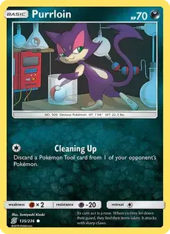 Purrloin 135/236 Unified Minds Pokémon card