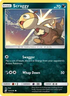 Scraggy 137/236 Unified Minds Pokémon card