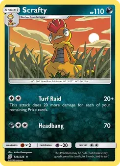 Scrafty 138/236 Unified Minds Pokémon card