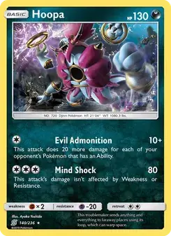 Hoopa 140/236 Unified Minds Pokémon card