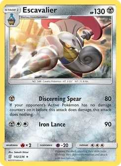 Escavalier 142/236 Unified Minds Pokémon card