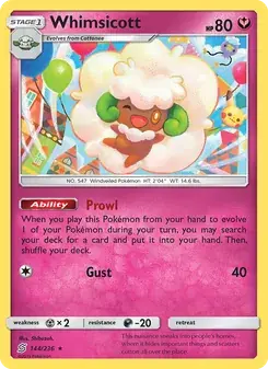 Whimsicott 144/236 Unified Minds Pokémon card