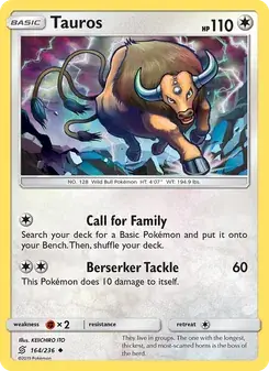 Tauros 164/236 Unified Minds Pokémon card
