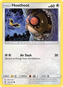 Hoothoot 165/236 Unified Minds Pokémon card