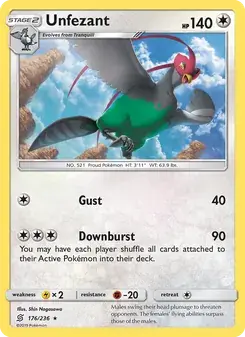 Unfezant 176/236 Unified Minds Pokémon card
