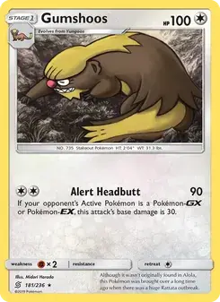 Gumshoos 181/236 Unified Minds Pokémon card