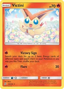 Victini 26/236 Unified Minds Pokémon card