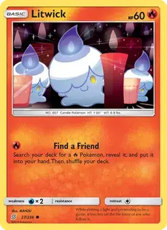 Litwick 27/236 Unified Minds Pokémon card