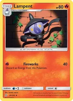 Lampent 29/236 Unified Minds Pokémon card
