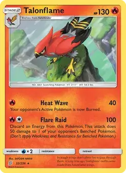 Talonflame 32/236 Unified Minds Pokémon card