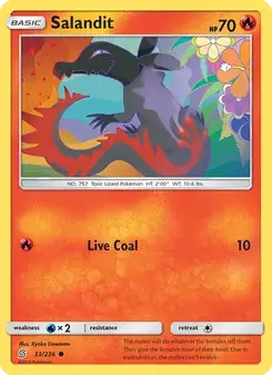 Salandit 33/236 Unified Minds Pokémon card
