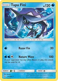 Tapu Fini 53/236 Unified Minds Pokémon card