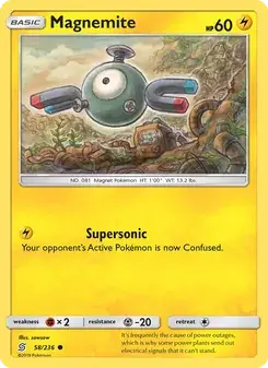 Magnemite 58/236 Unified Minds Pokémon card
