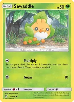 Sewaddle 6/236 Unified Minds Pokémon card